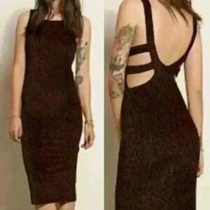 STONE ROW Leopard Velour Cut Out Bodycon Dress